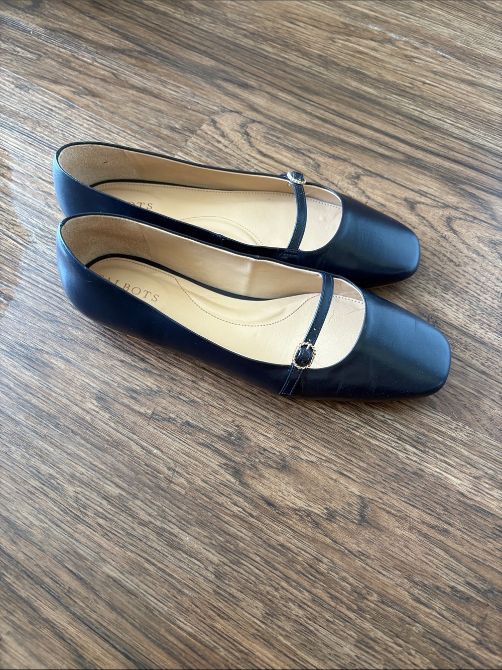Talbots Navy Square-Toe Mary Jane Flats with Buckle Strap - Picture 3 of 3